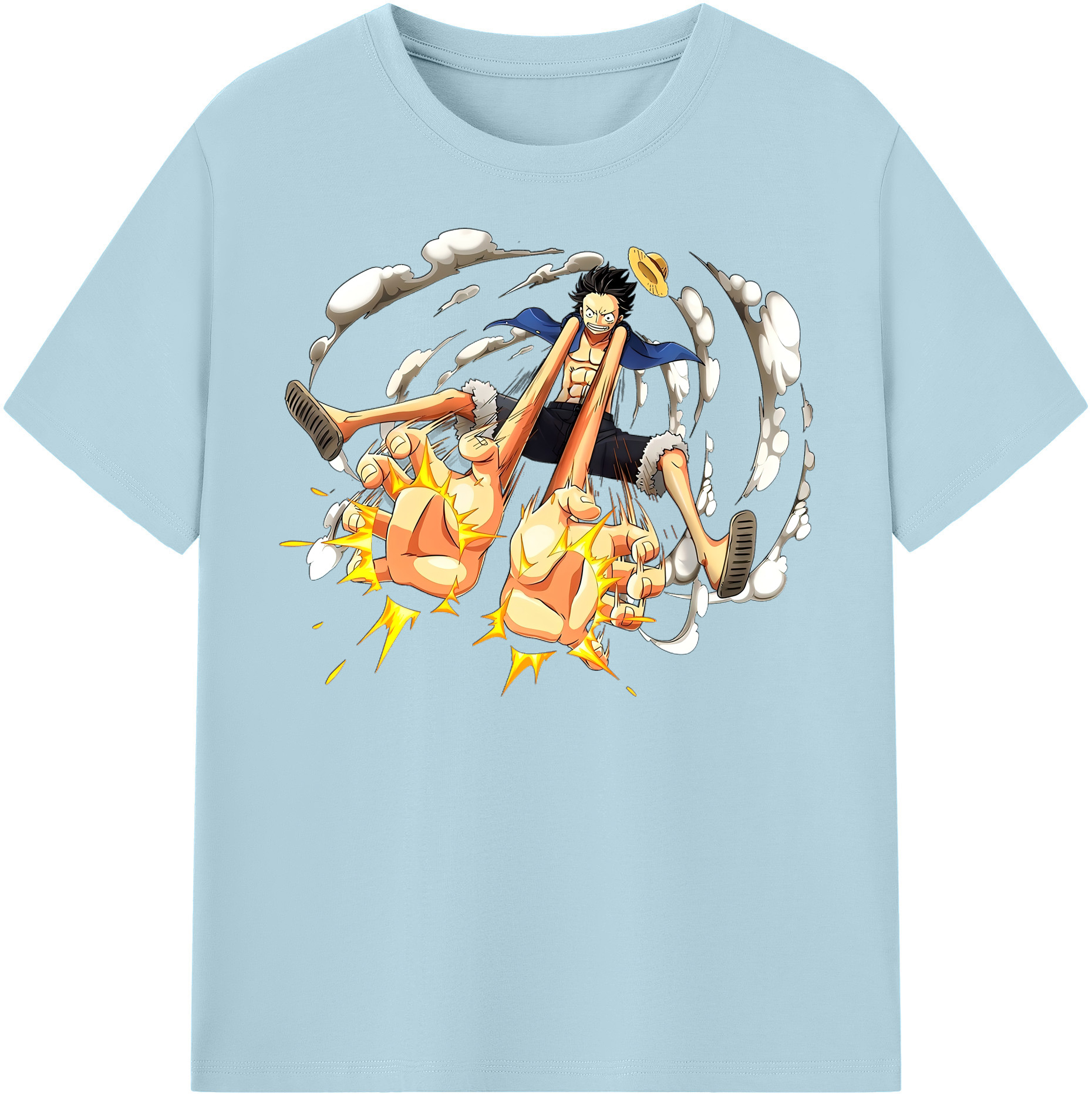 ワンピース モンキー・D・ルフィ ONE PIECE Monkey D. Luffy 綿100％半袖Tシャツ（フロントプリント）